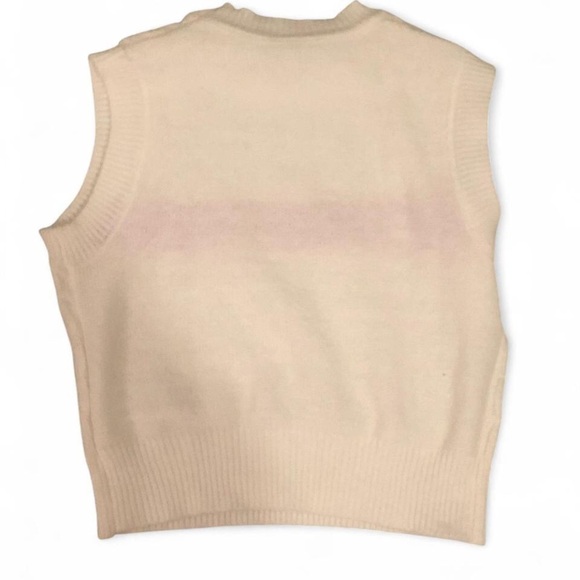 SHEIN Cream Knit Sleeveless Sweater with Red Text (Miss Adore) - Picture 3 of 3